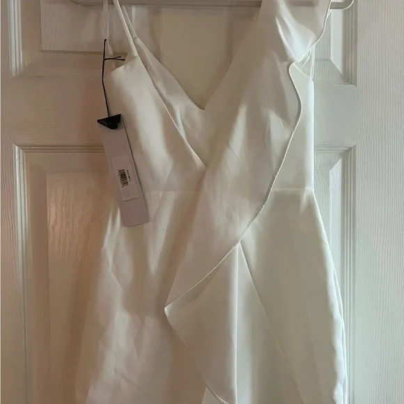 Mac Duggal/ IEENA #70161 NWT Asymmetrical Ruffle Cocktail Mini Dress Size 2 - Picture 7 of 9